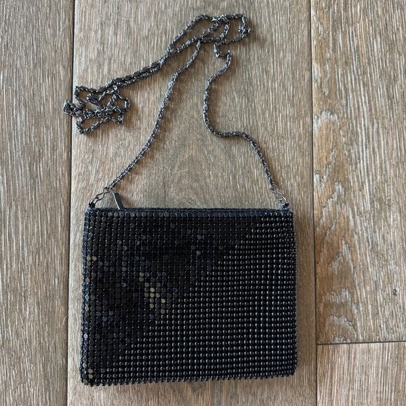 unbranded Handbags - Vintage Black mesh beaded bag with shoulder strap